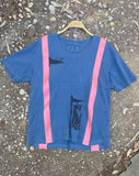 pink spliced patchwork t-shirt
